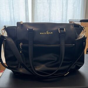 White Elm Black Tote Bag